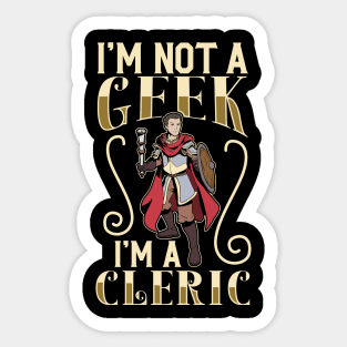 No geek - D20 Roleplay Character - Cleric Sticker